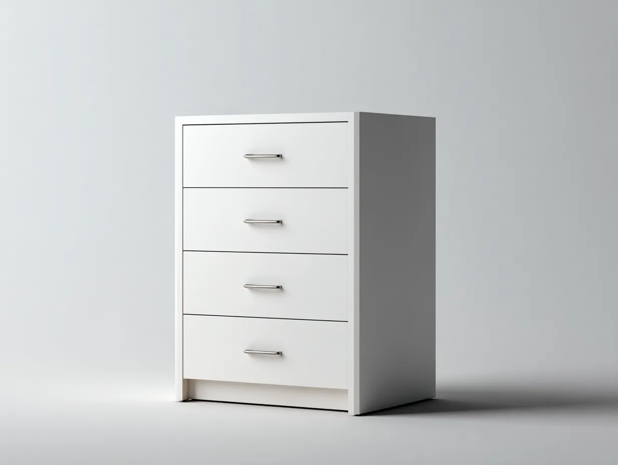 Cómoda de madera - 70x40x115 cm - blanco - para dormitorio - diseño moderno-Nestleixe