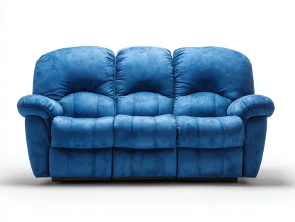 Sofá 3 plazas tapizado - tela - 210x95x95 cm - azul - para salón - diseño cómodo-Nestleixe