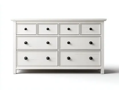 Cómoda de madera - 130x45x90 cm - blanco/negro - para dormitorio - diseño clásico-Nestleixe