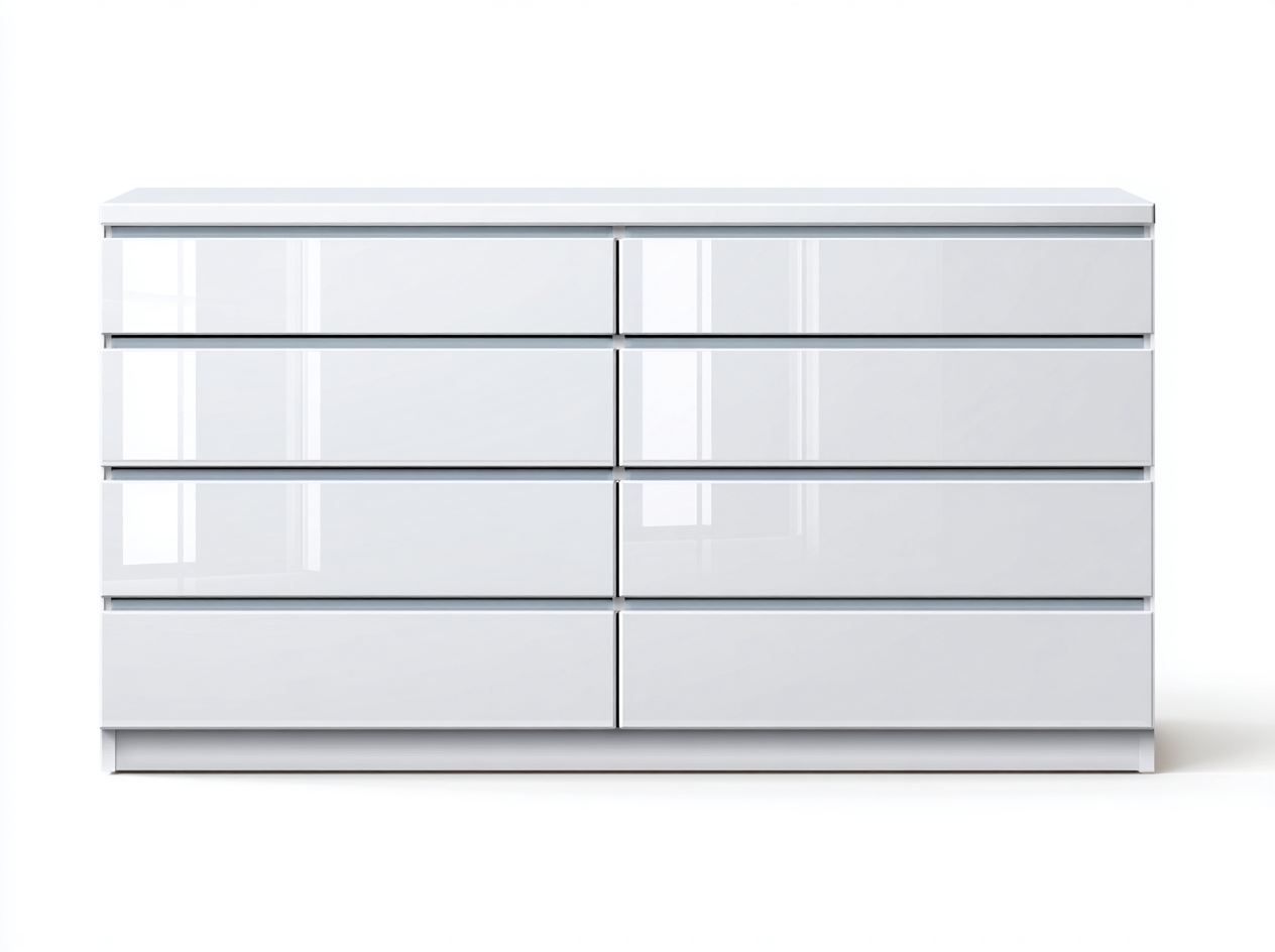 Cómoda de madera - 130x45x85 cm - blanco - para dormitorio - diseño moderno-Nestleixe