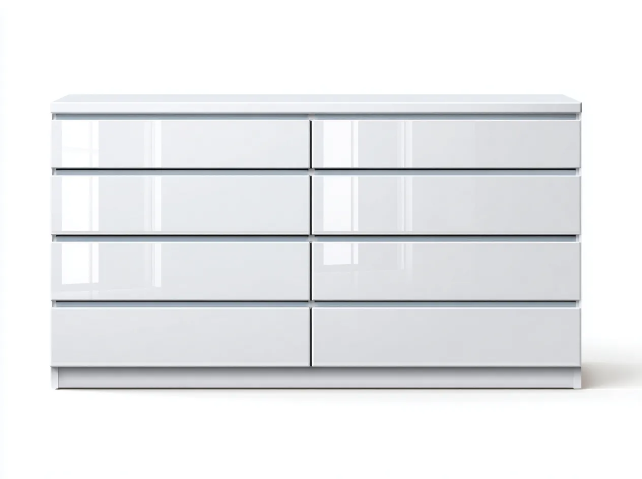 Cómoda de madera - 130x45x85 cm - blanco - para dormitorio - diseño moderno-Nestleixe