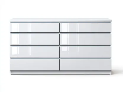 Cómoda de madera - 130x45x85 cm - blanco - para dormitorio - diseño moderno-Nestleixe