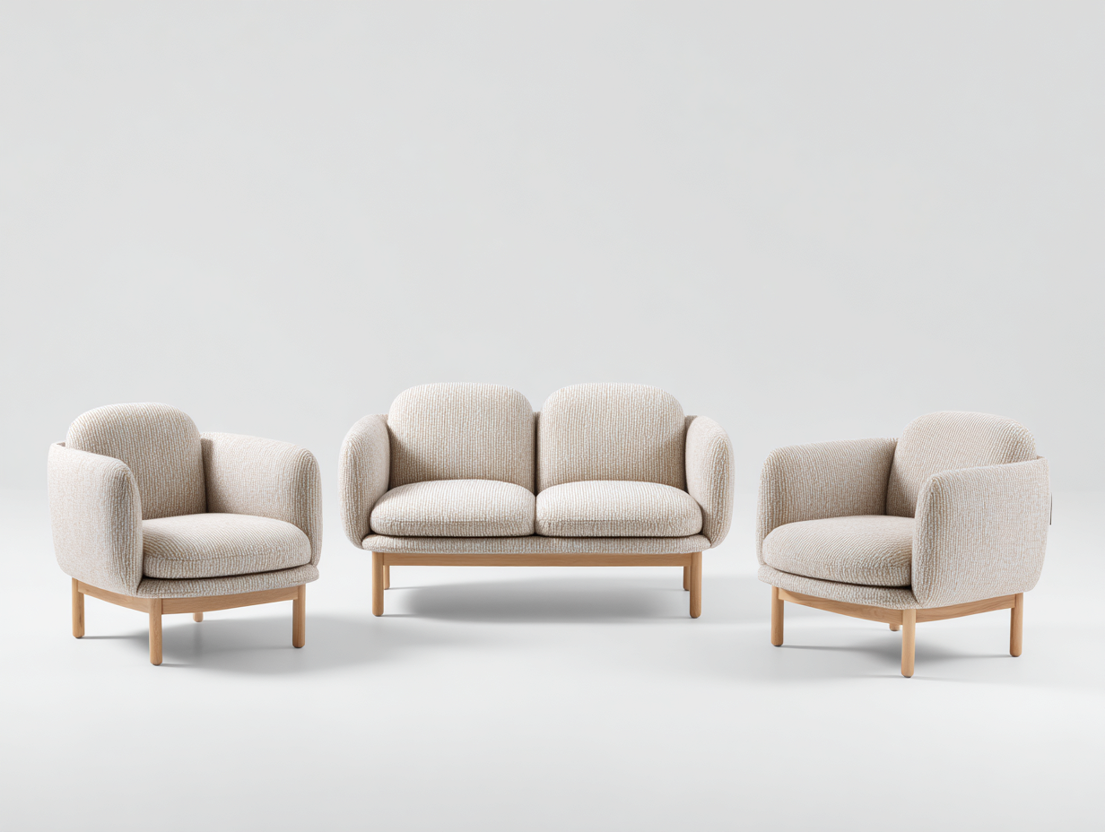 Conjunto de sofá y sillón para exterior en tela - sofá 150x80x78 cm - beige - para jardín - diseño moderno-Nestleixe