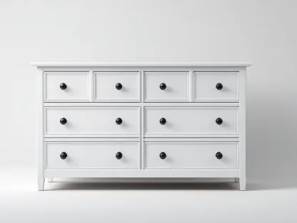 Cómoda de madera - 130x45x90 cm - blanco/negro - para dormitorio - diseño clásico-Nestleixe