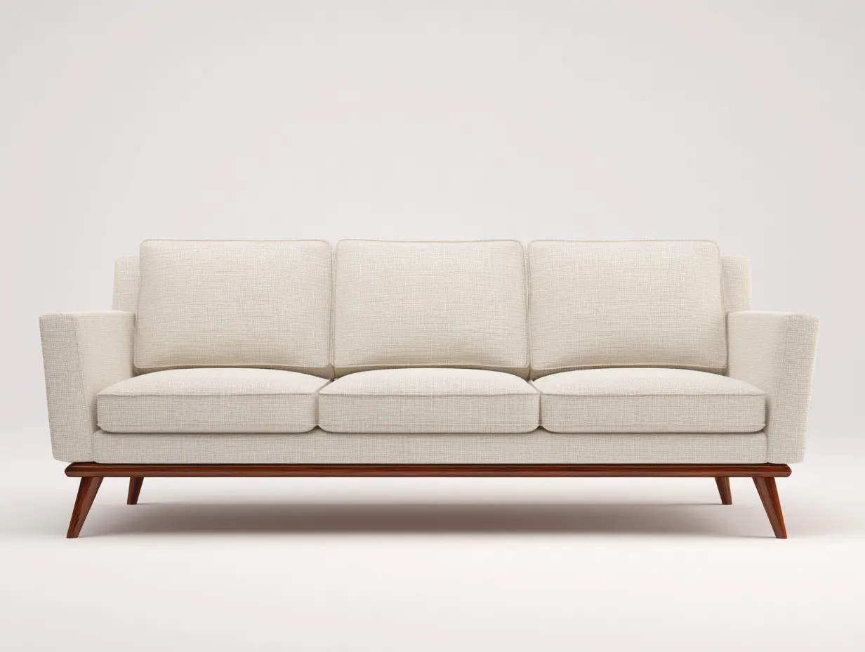 Sofá de 3 plazas tapizado en tela - 210x85x85 cm - beige - para salón - diseño moderno-Nestleixe