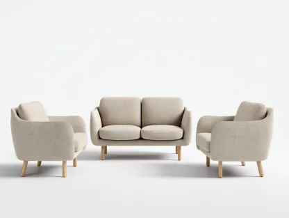 Conjunto de sofá y sillón para exterior en tela - sofá 145x78x76 cm - beige - para jardín - diseño moderno-Nestleixe