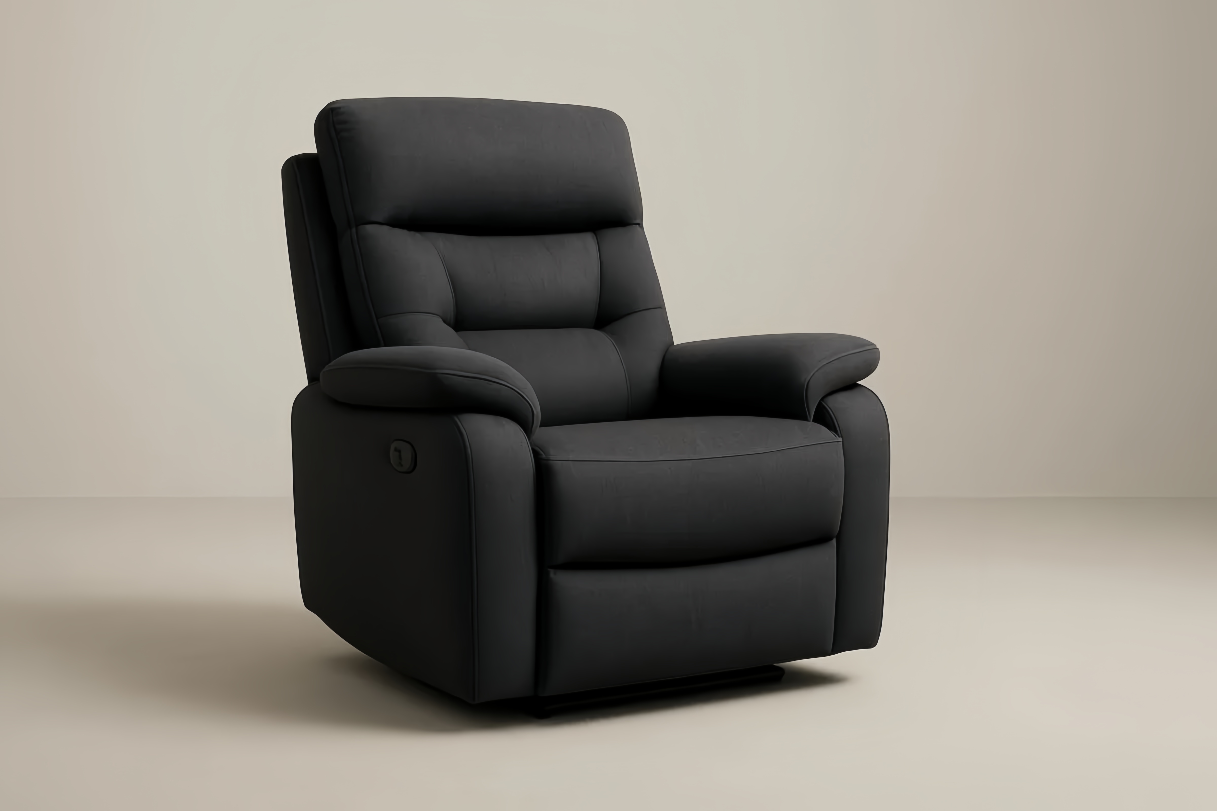 Poltrona reclinabile in tessuto poliestere nero