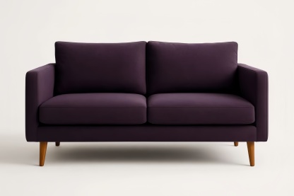 Divano 2 Posti Viola in Tessuto poliestere con Struttura in Legno massello