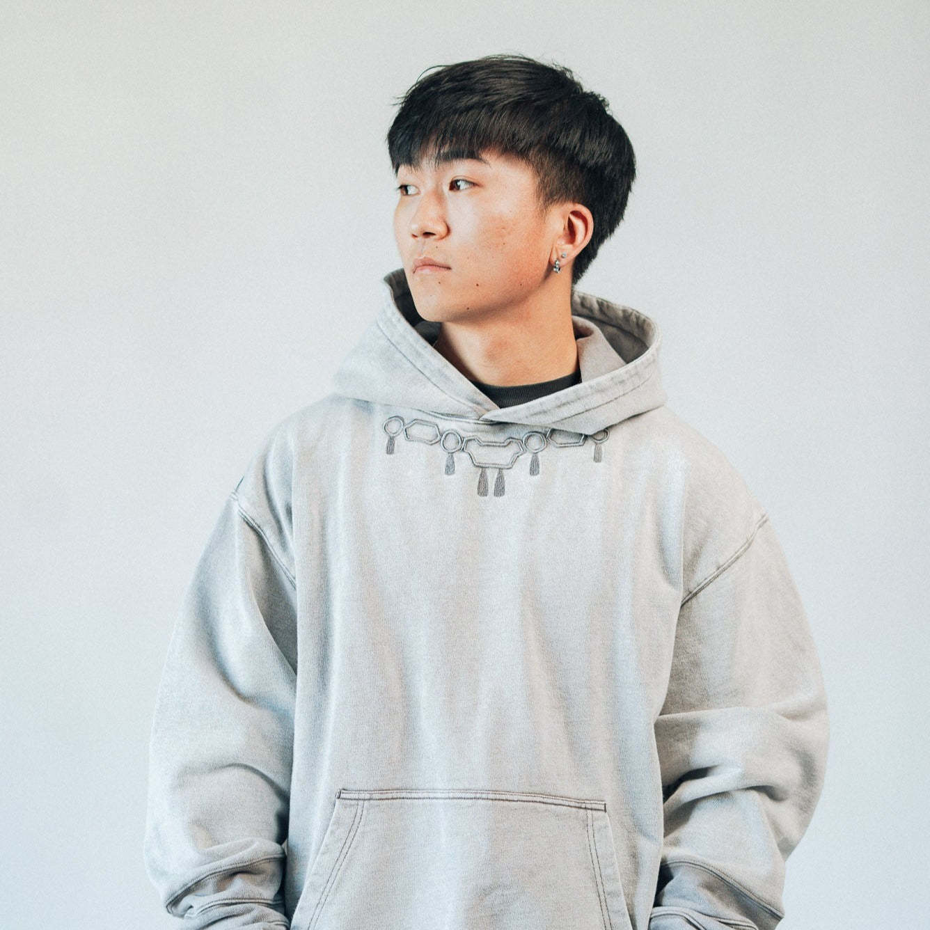 Kuromu Washed Grey Hoodie