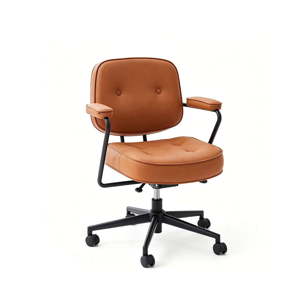 Leather Adjustable Reclining Office Chair 1 Piece