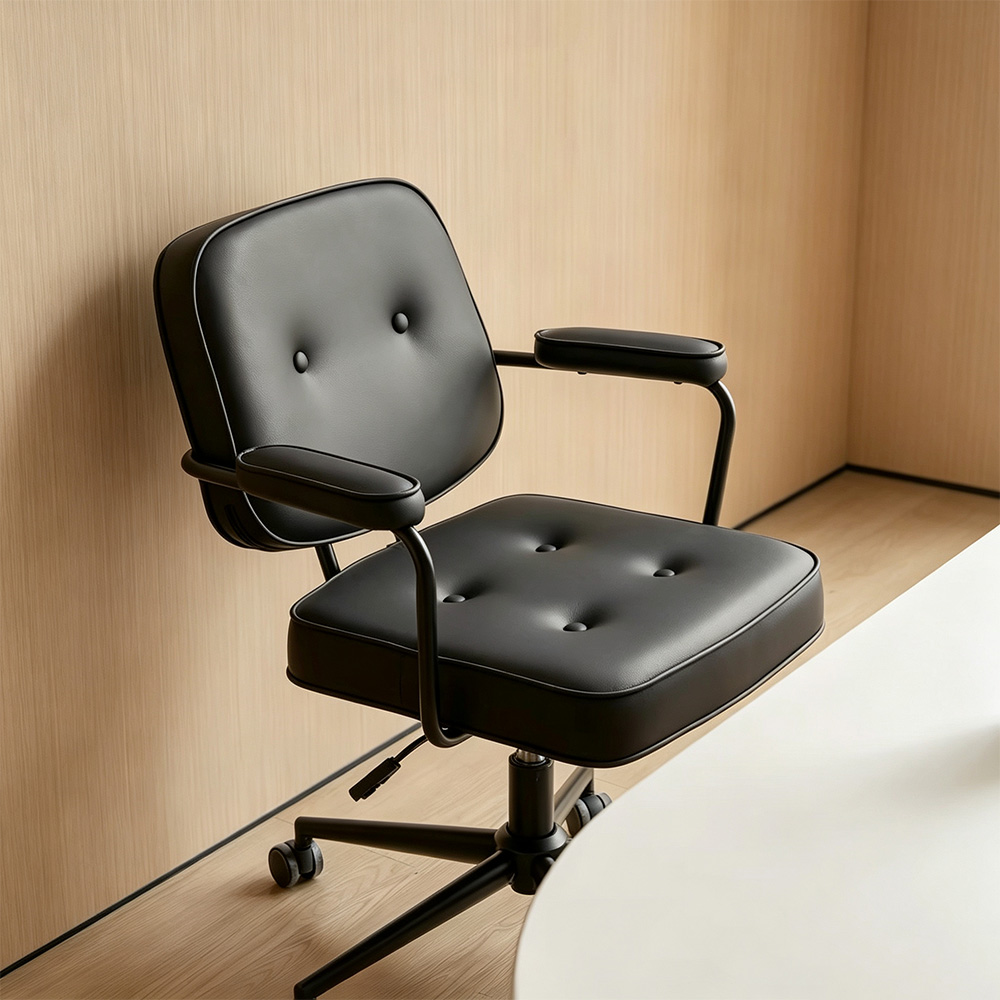 Leather Adjustable Reclining Office Chair 1 Piece