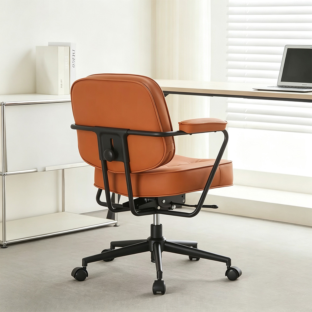 Leather Adjustable Reclining Office Chair 1 Piece