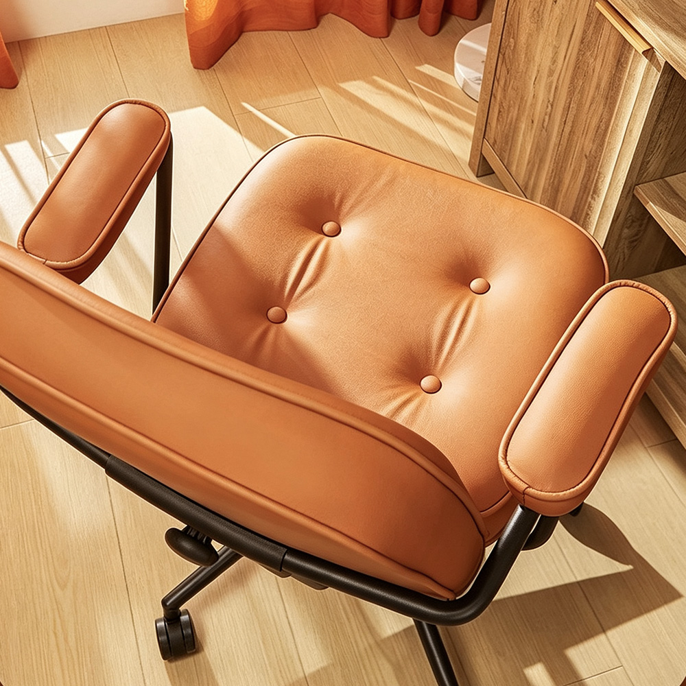 Leather Adjustable Reclining Office Chair 1 Piece