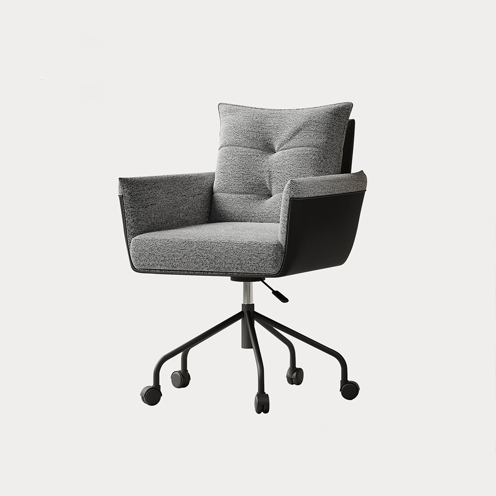 360 Swivel Height Adjustable Linen Upholstery Office Chair 1 Piece