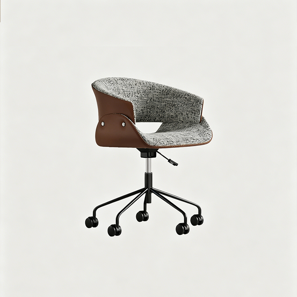 Linen PU Upholstery Carbon Steel Base Rotatable Office Chair 1 Piece