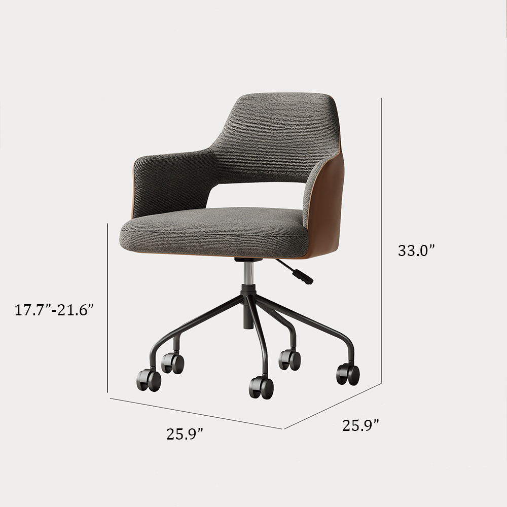 PU Linen 360 Swivel Height Adjustable Rolling Office Chair 1 Piece