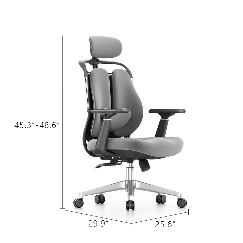 Ergonomic Executive Office Chair with Headrest Adjustable Seat Depth & 90°–135° Reclining Backrest