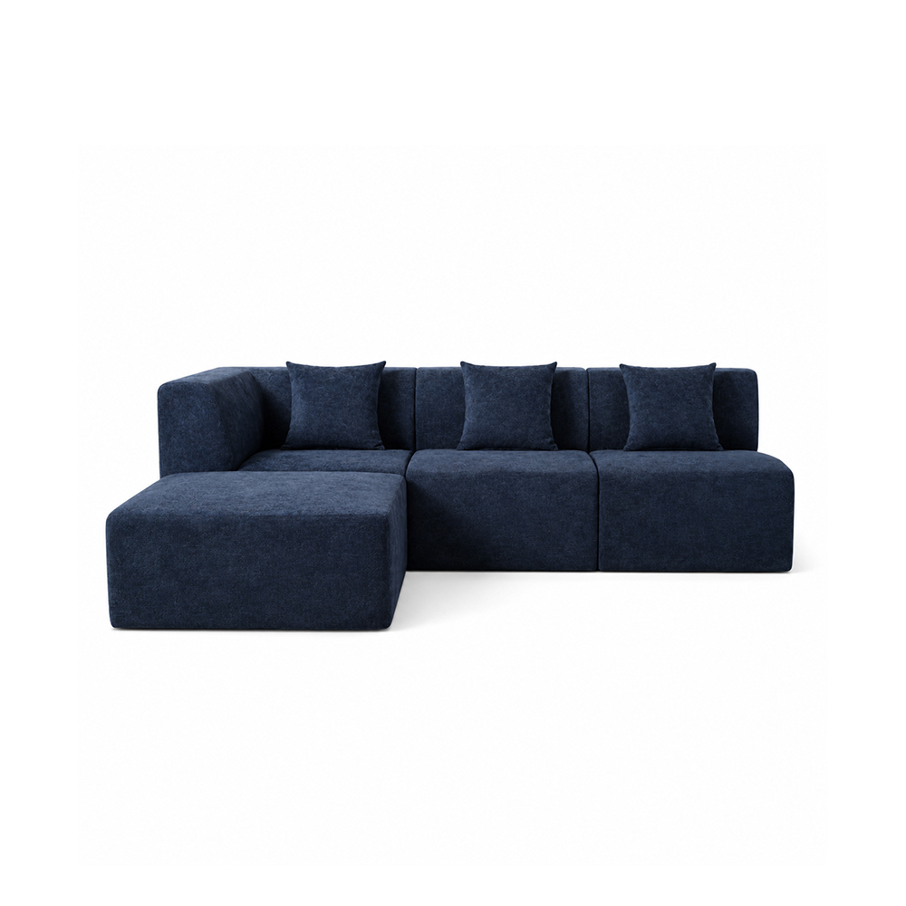 Embossed Velvet Modular Vacuum Compressed Sectional Sofa