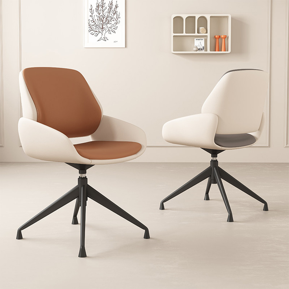 Ergonomic Faux Leather 360 Swivel Metal Base Office Chair 1 Piece