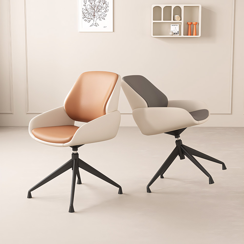 Ergonomic Faux Leather 360 Swivel Metal Base Office Chair 1 Piece