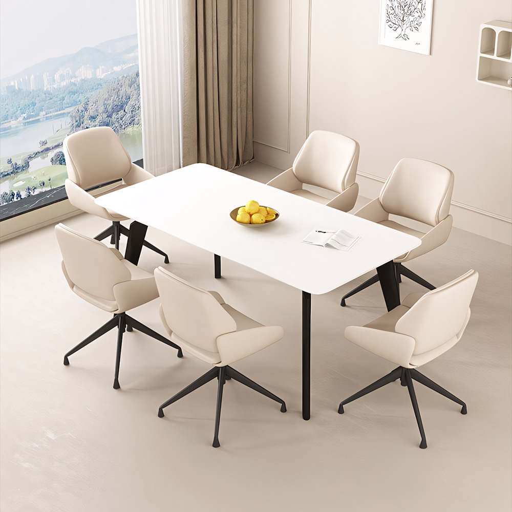 Ergonomic Faux Leather 360 Swivel Metal Base Office Chair 1 Piece