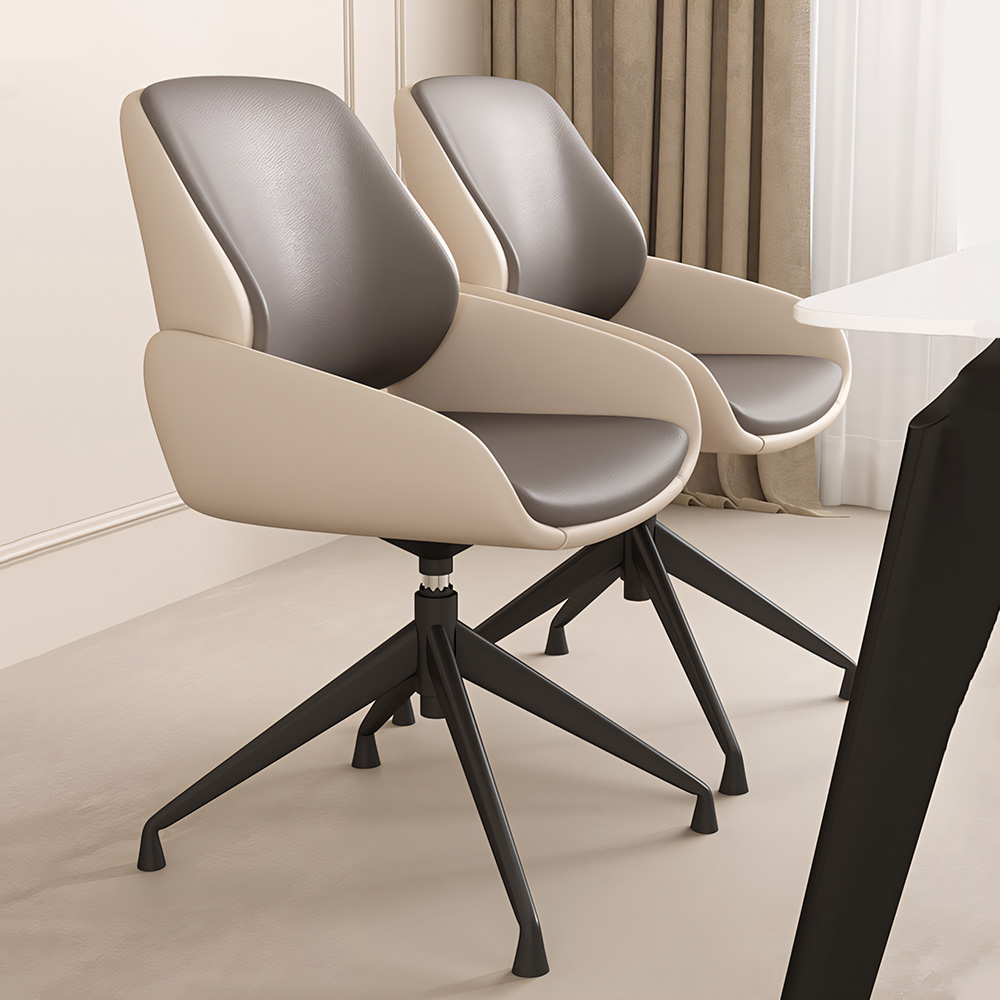 Ergonomic Faux Leather 360 Swivel Metal Base Office Chair 1 Piece