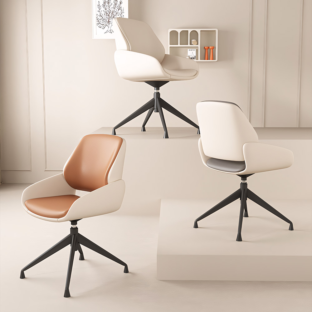 Ergonomic Faux Leather 360 Swivel Metal Base Office Chair 1 Piece