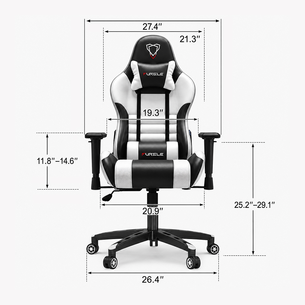 Ergonomic PU Leather Gaming Chair 2D Adjustable Armrests