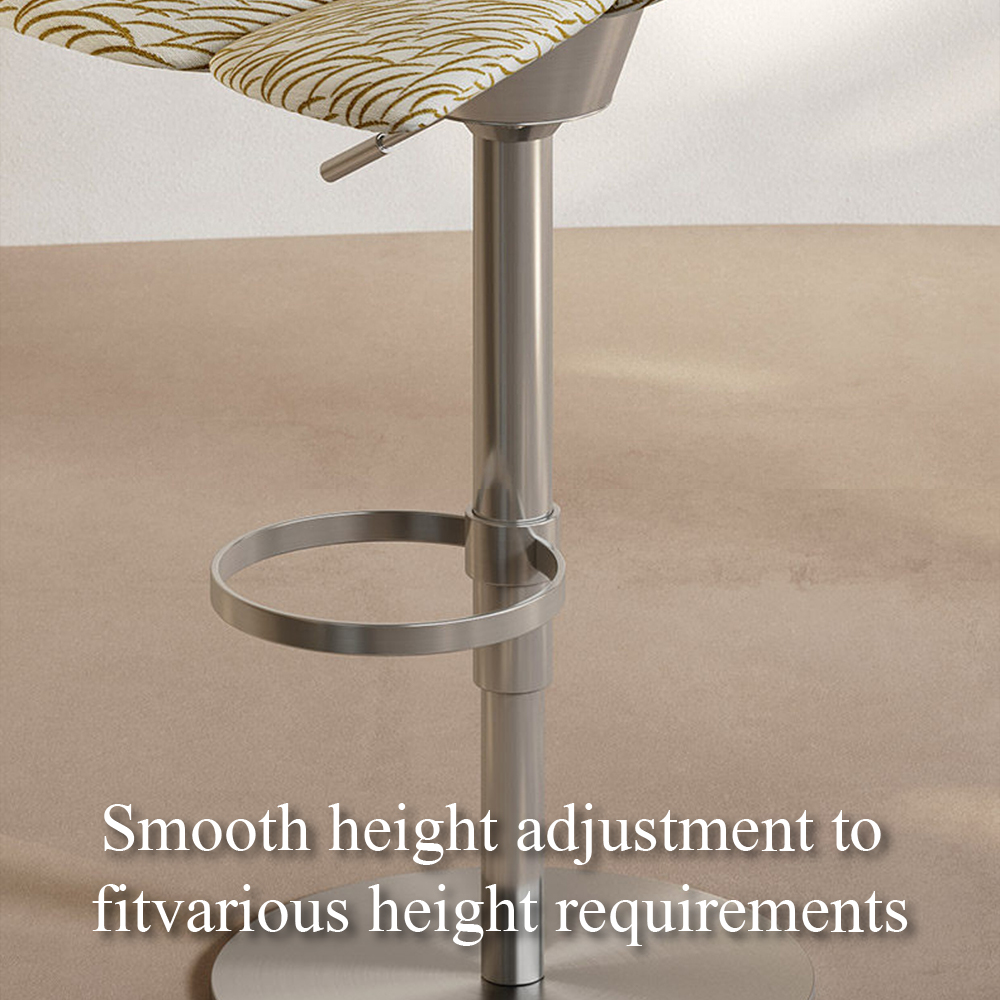 Adjustable Swivel Bar Stool with Petal-Shaped Upholstered Seat and Chrome Base 1 Piece