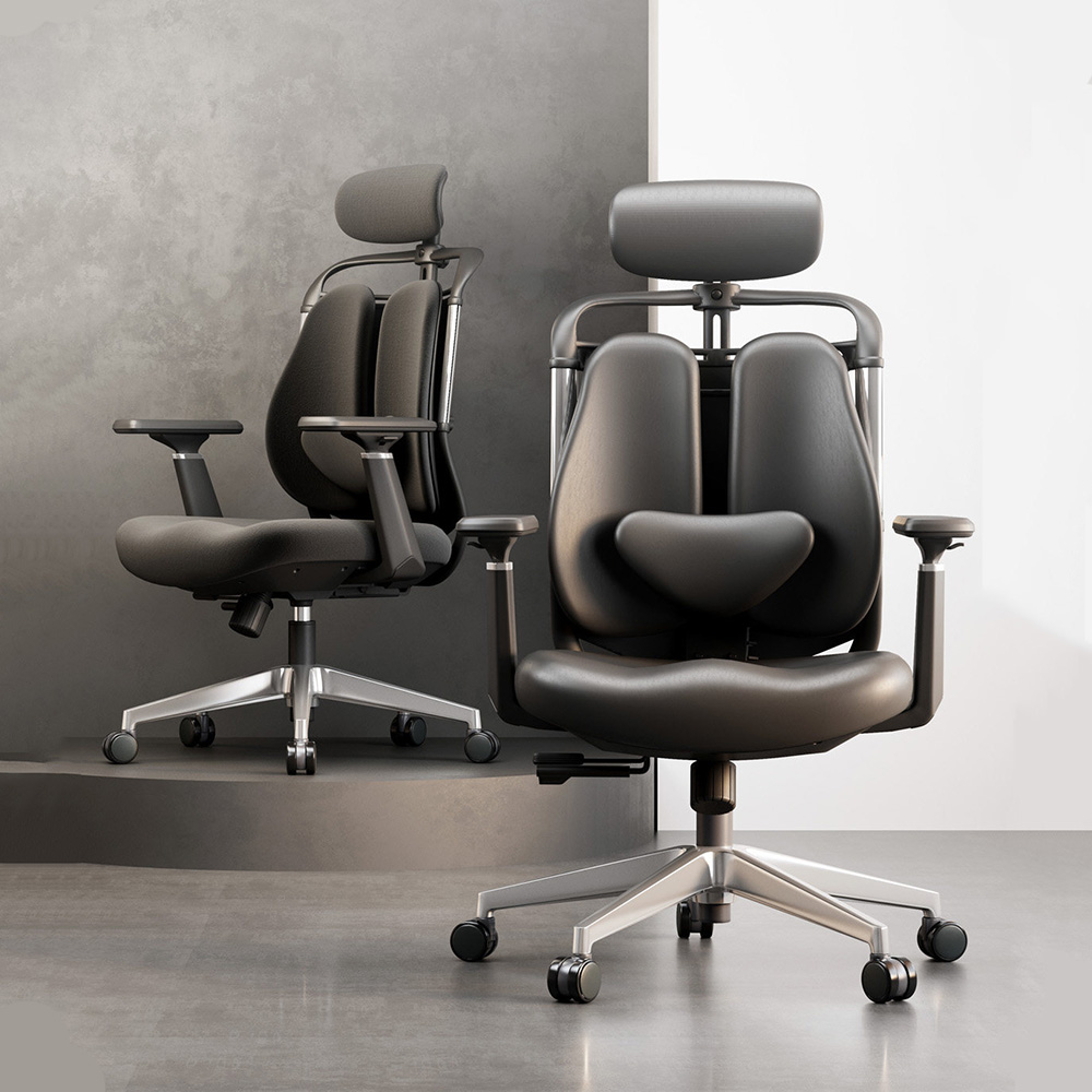 Ergonomic Executive Office Chair with Headrest Adjustable Seat Depth & 90°–135° Reclining Backrest