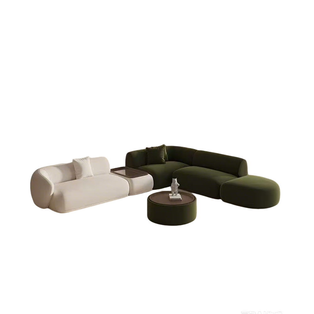 Chenille Free Combine Curved Modular Sectional Sofa