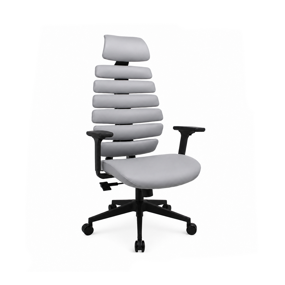 PU Leather Home Office Chair with 3D Armrests & Synchro-Tilt Mechanism
