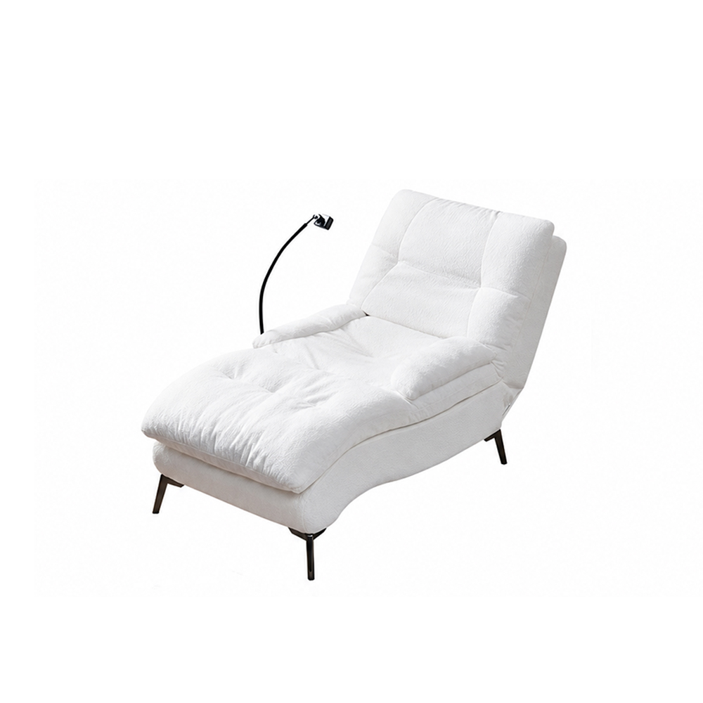 Neutral Tone Chenille Electric Recliner Media Lounge Chair