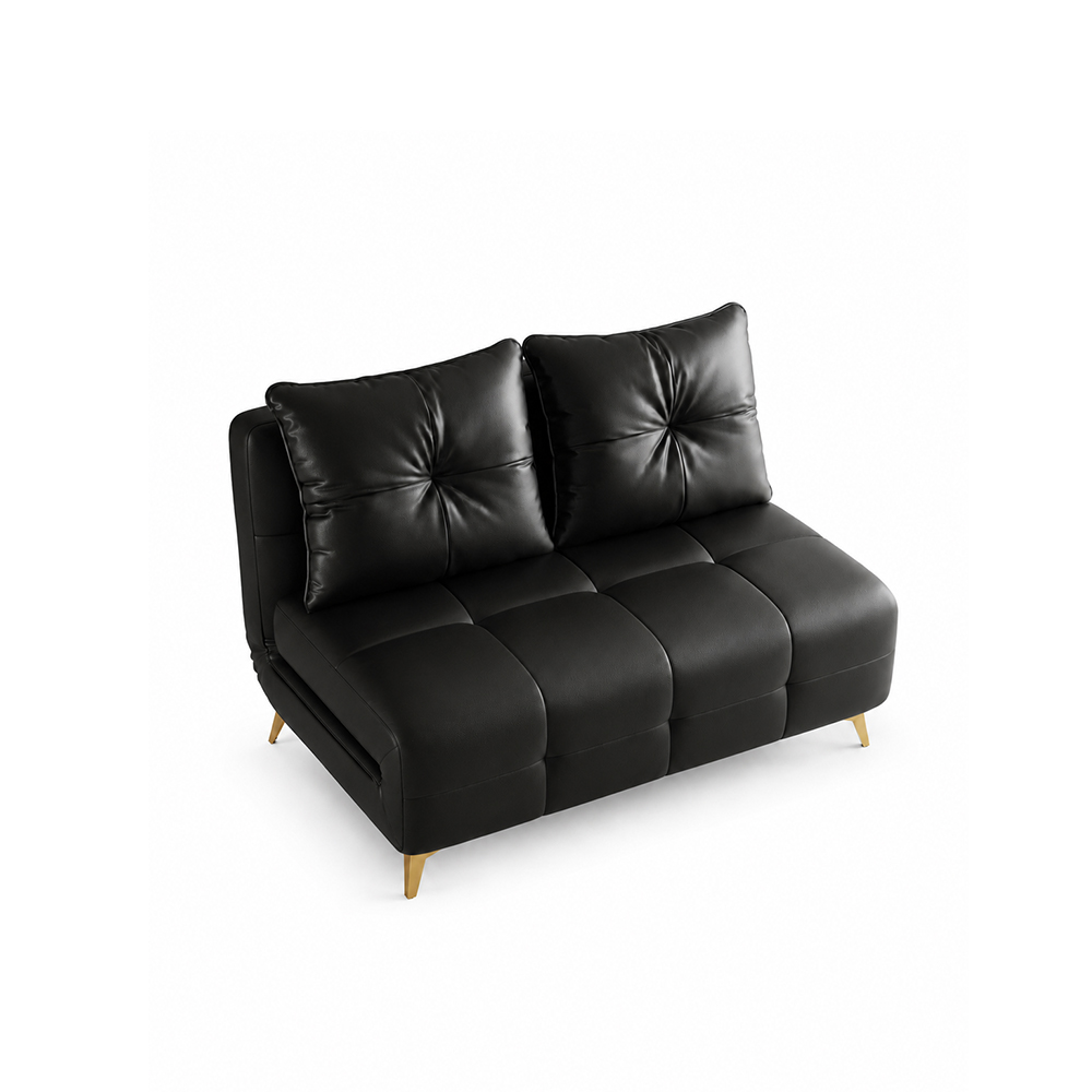 Faux Leather 2 Seater Convertible Tufted Sofa Bed