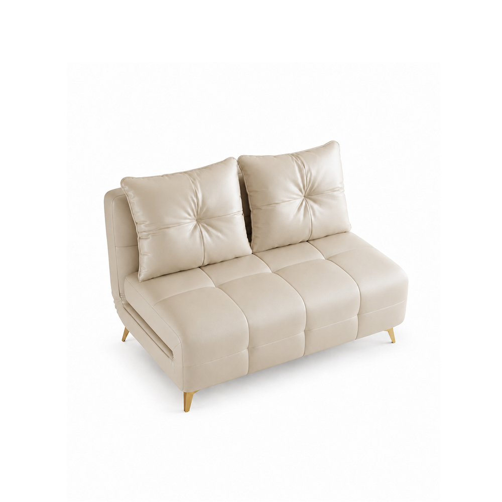 Faux Leather 2 Seater Convertible Tufted Sofa Bed
