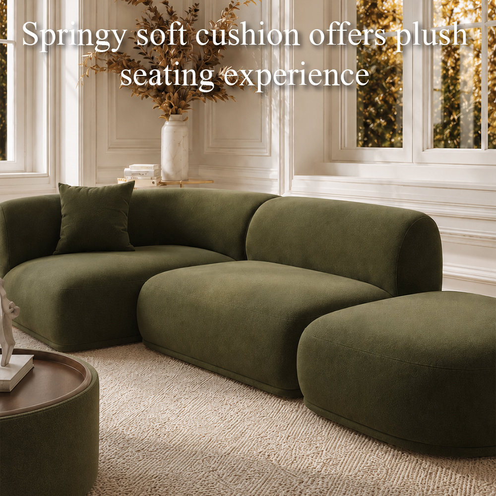 Chenille Free Combine Curved Modular Sectional Sofa