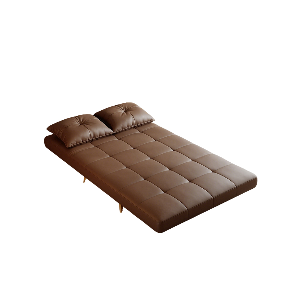 Faux Leather 2 Seater Convertible Tufted Sofa Bed