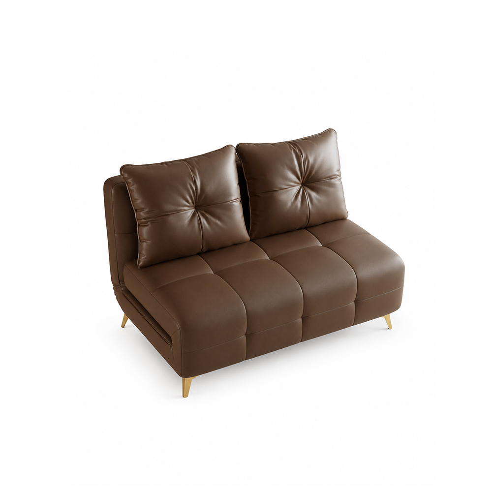 Faux Leather 2 Seater Convertible Tufted Sofa Bed