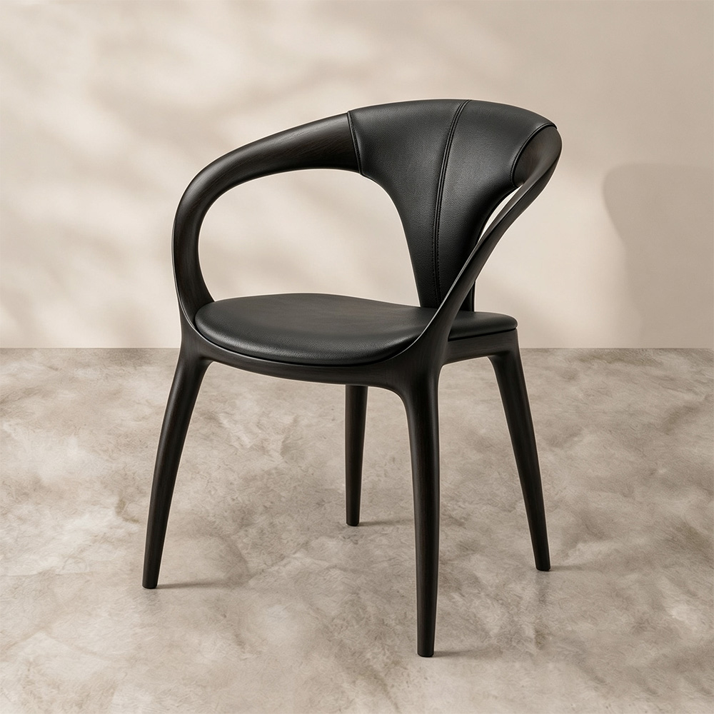 Stain Resistant Faux Leather Tapered Wood Leg Minimalist Dining Chair 1 Piece