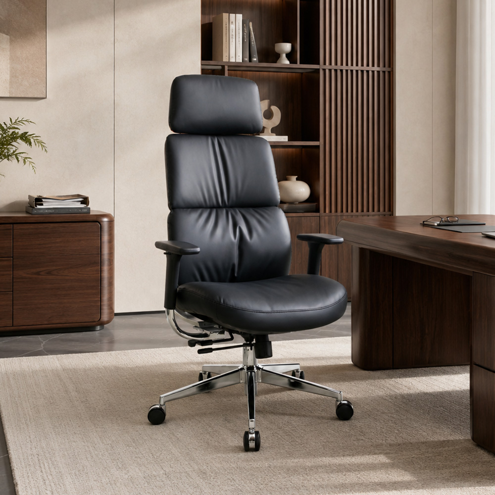 Sliding 4 Lock PU Leather Boss Office Chair