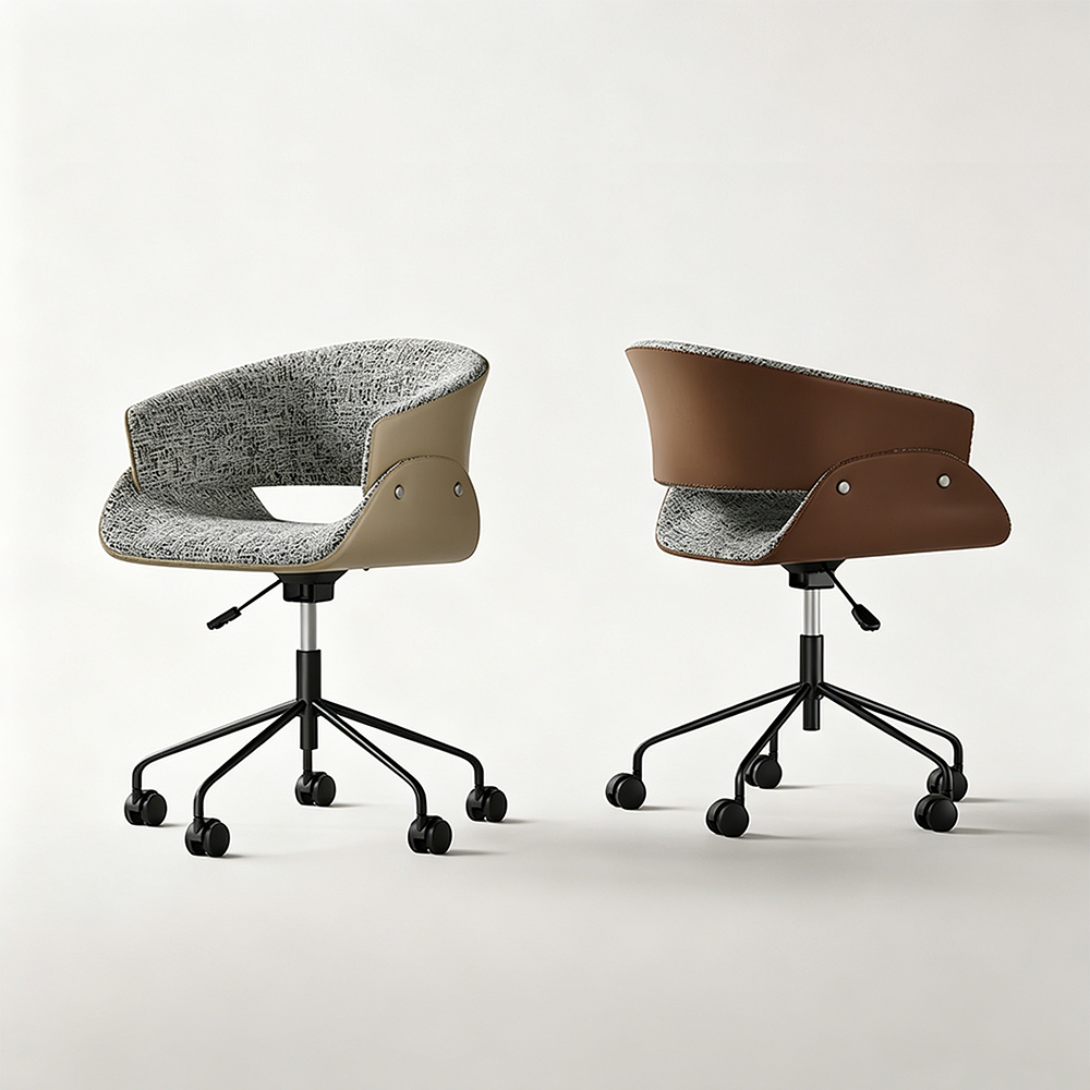 Linen PU Upholstery Carbon Steel Base Rotatable Office Chair 1 Piece