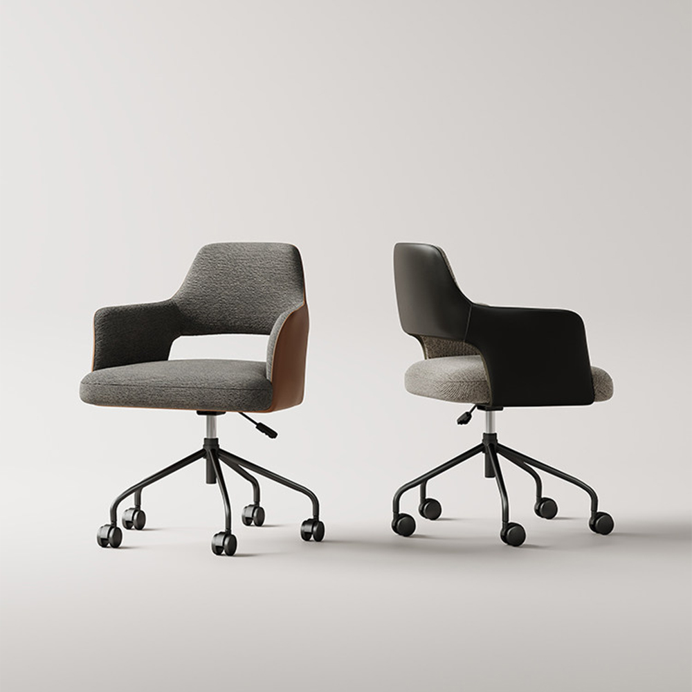 PU Linen 360 Swivel Height Adjustable Rolling Office Chair 1 Piece