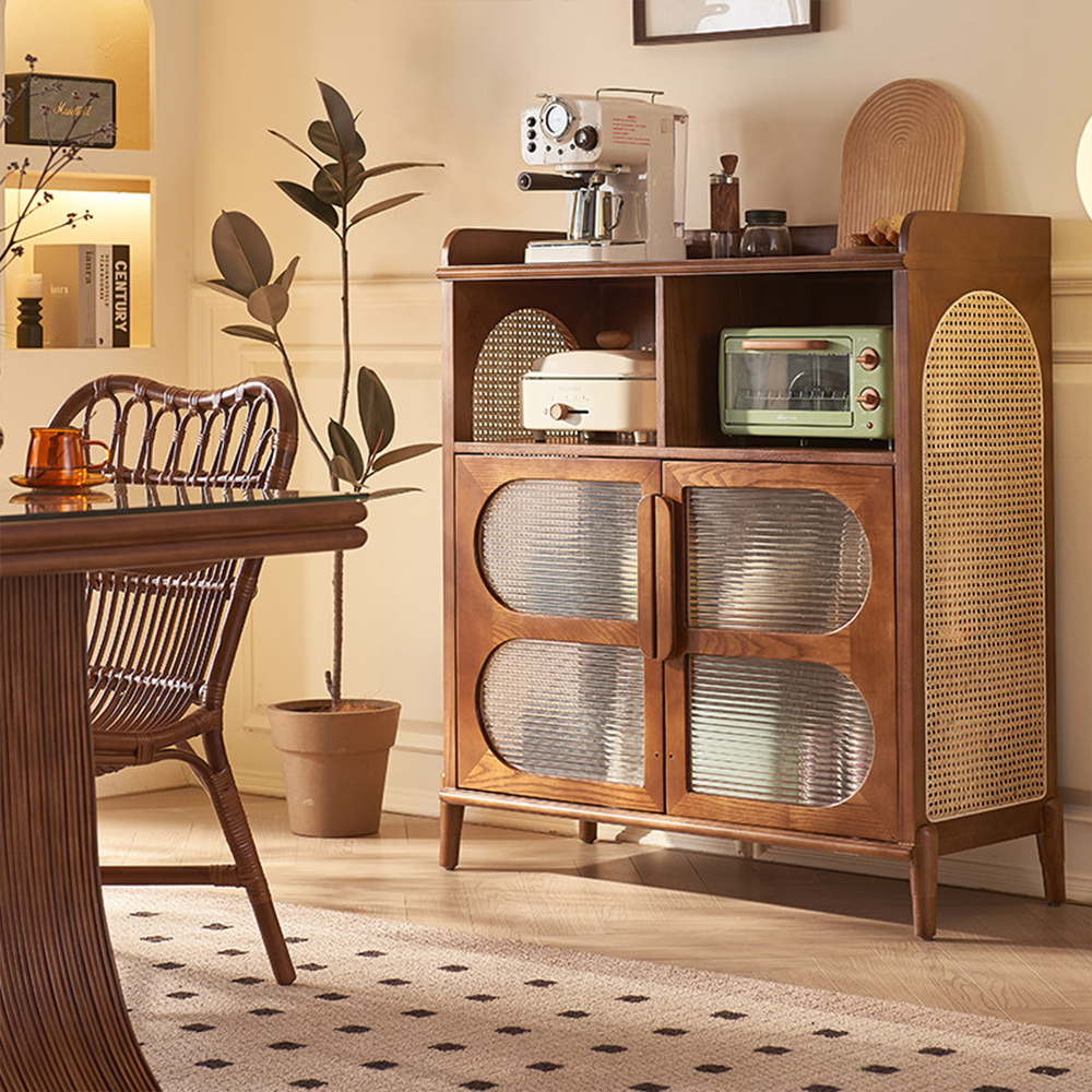 40.1" Ash Wood domestic Sideboard Accent Storage Cabinet 