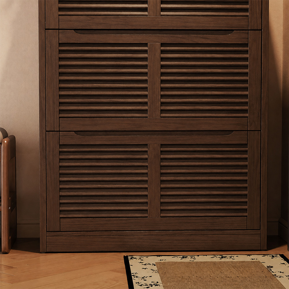 31.4'' Modern Wooden Flip-Door Shoe Cabinet Slim Space-Saving Entryway Storage Organizer