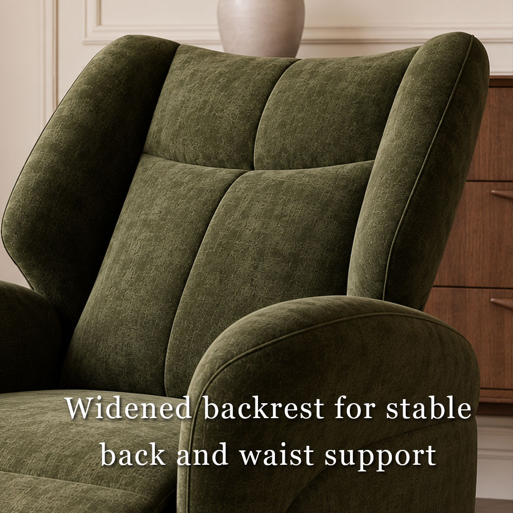 Silent Motor Power Recline Chenille Fabric Rotating Lounge Chair