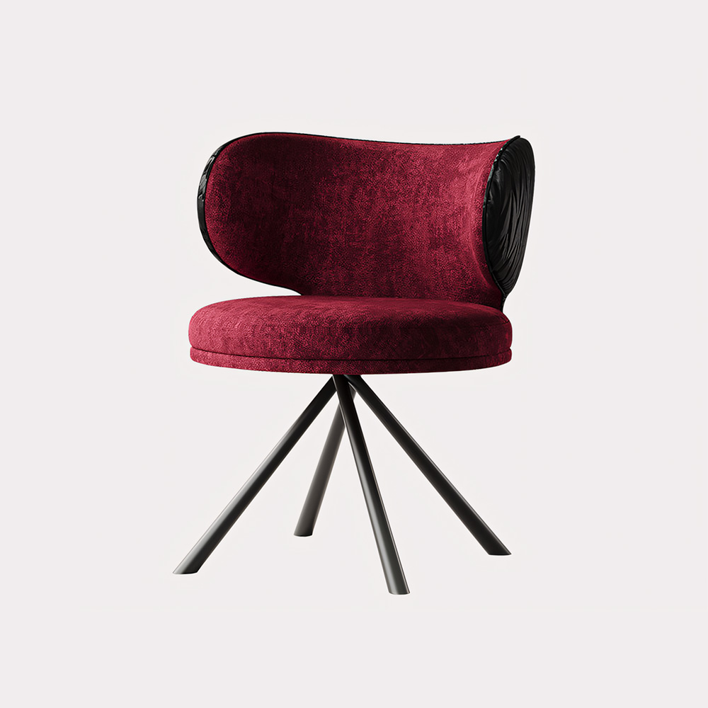  Linen Fabric 180 Swivel Accent Dining Chair with Leather Back 1 Piece