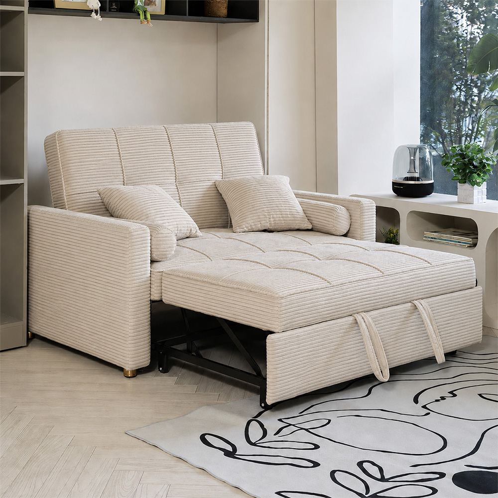 Convertible Pull Out 2 Seater Sleeper Sofa Bed
