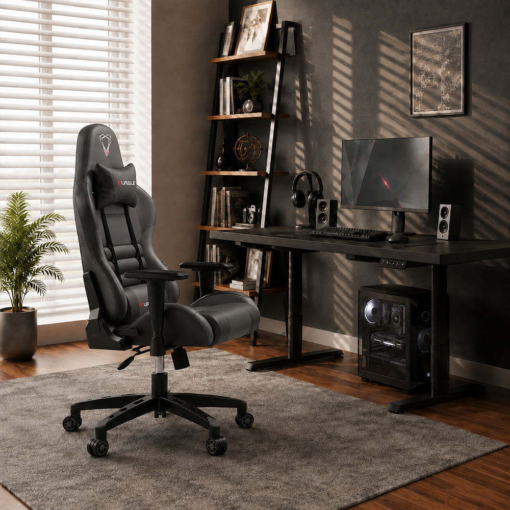 Ergonomic PU Leather Gaming Chair 2D Adjustable Armrests