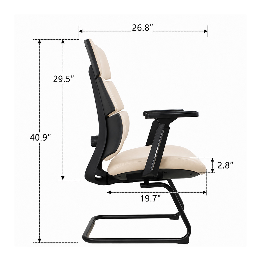 PU Ergonomic Office Chair with Adjustable Lumbar Support