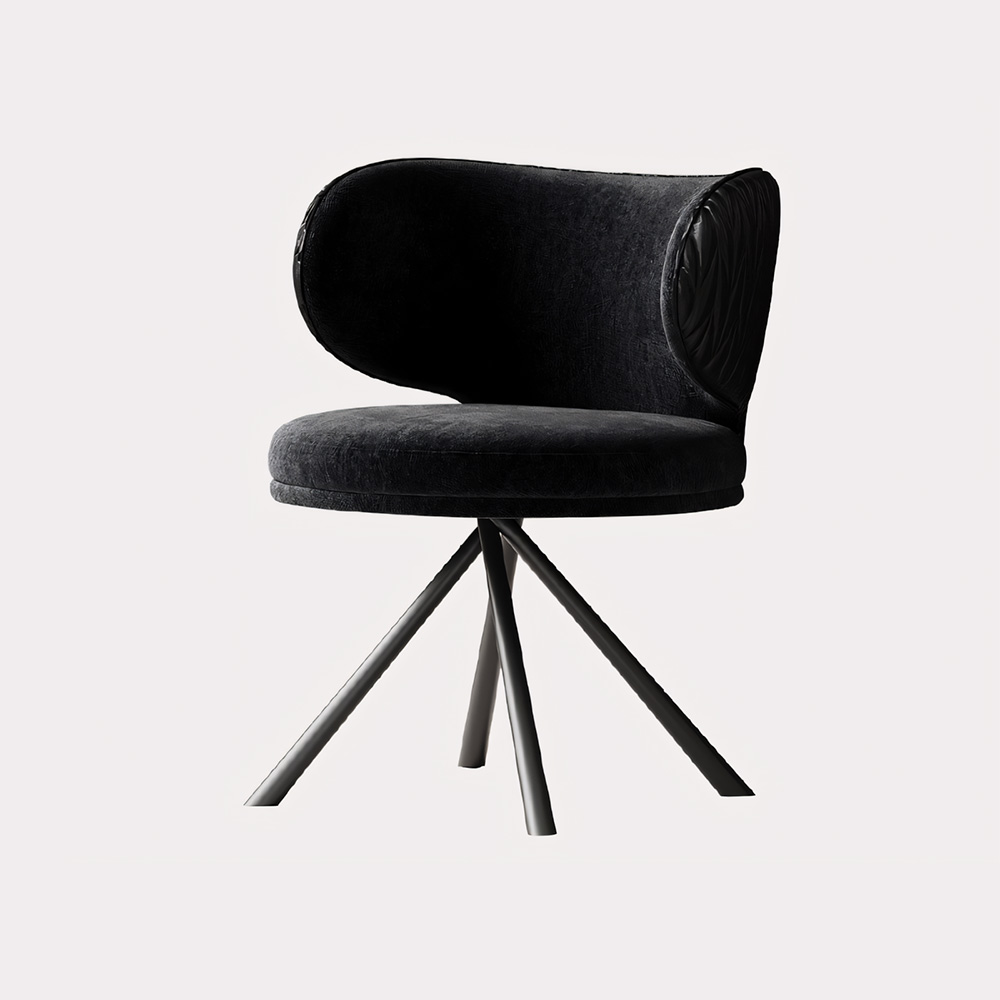  Linen Fabric 180 Swivel Accent Dining Chair with Leather Back 1 Piece